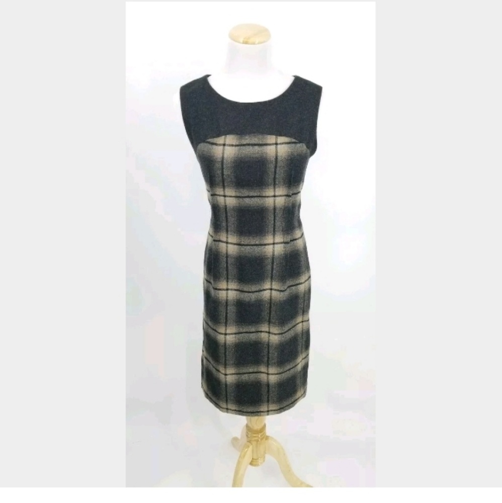 Banana Republic Size 2 Gray Plaid Dress Tweed